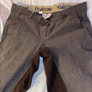 Women's Brown Plaid Cropped Pants riding